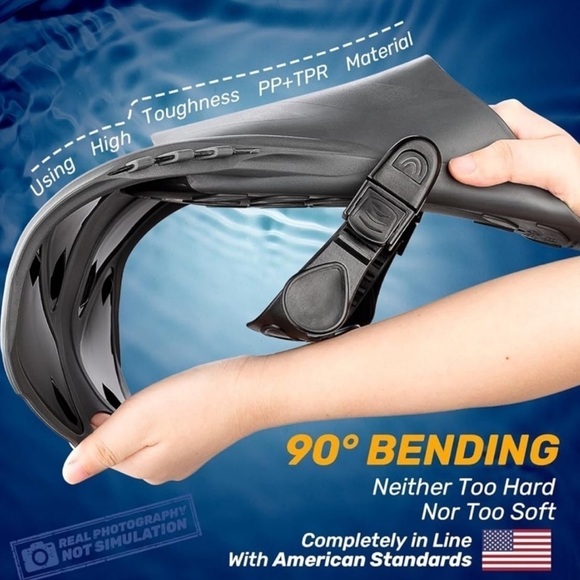 NWT Capas Blue And Black Snorkel Fins - Picture 6 of 6